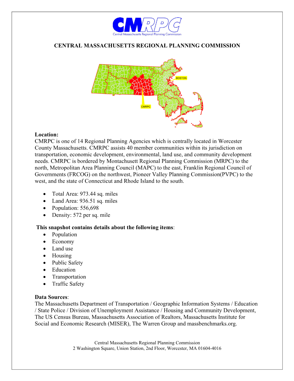 CMRPC Region Snapshot