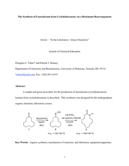 Beckmann Rearrangement