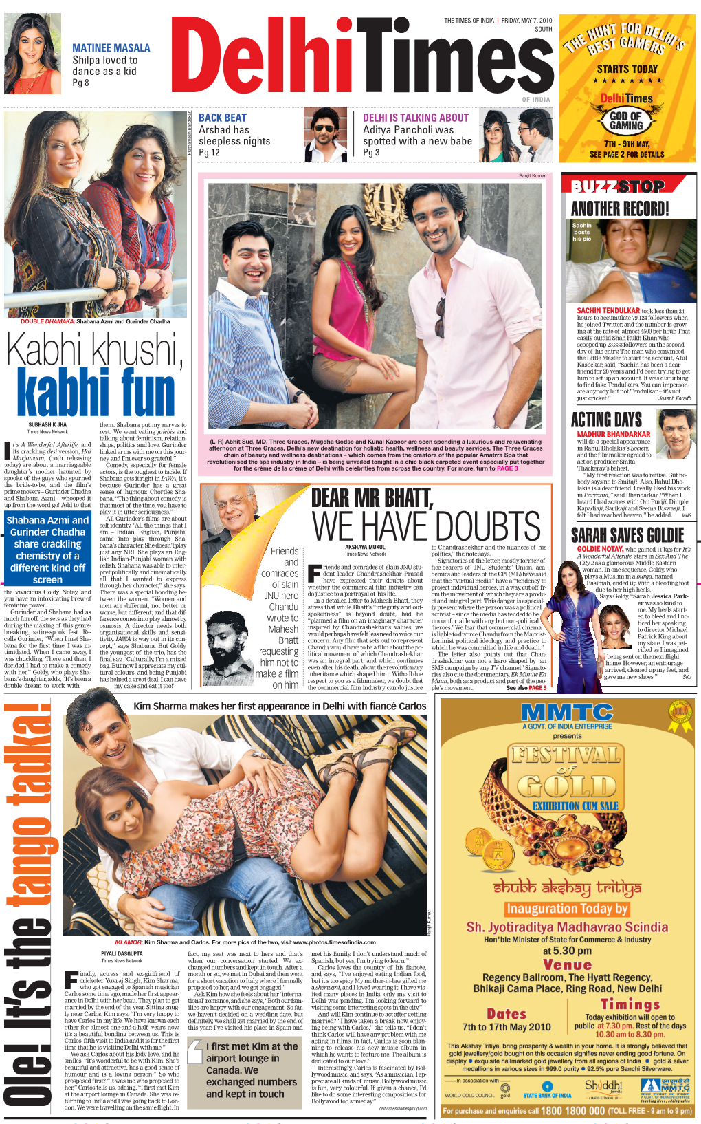 Delhi Times, the Times of India 3