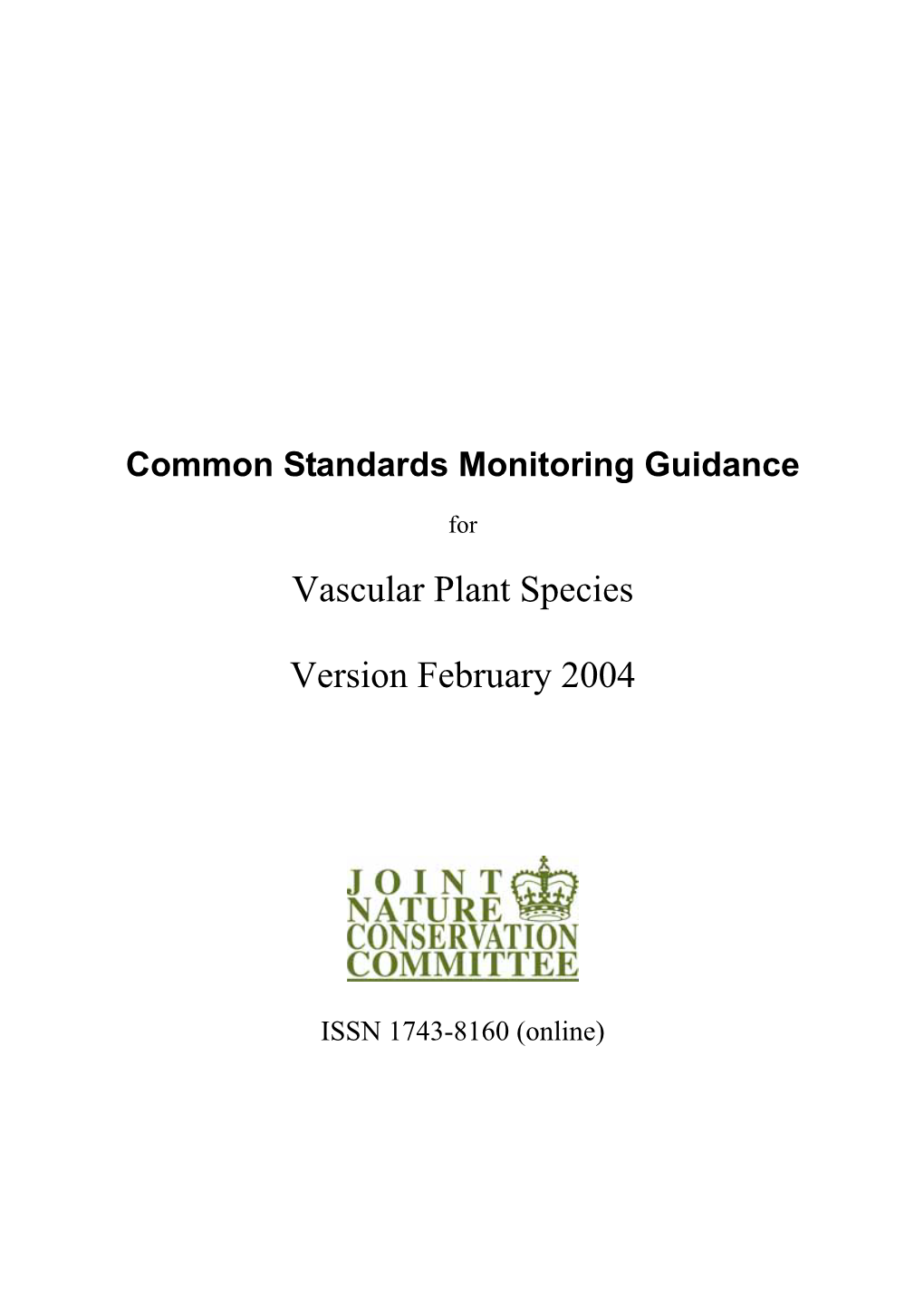 Common Standards Monitoring Guidance for Vascular Plant Species