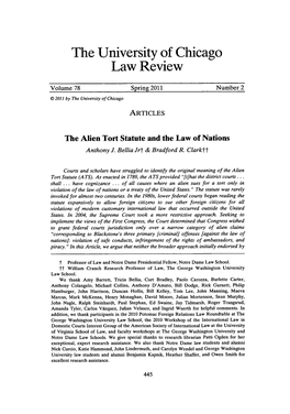 The Alien Tort Statute and the Law of Nations Anthony J