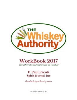 Workbook 2017 the Effect of Wood Maturation on Whiskey