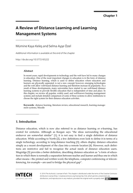 A Review of Distance Learning and Learning Management Systems