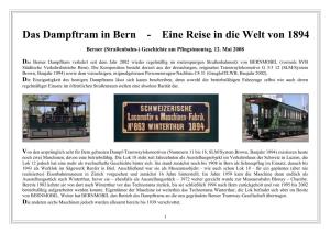 Das Dampftram in Bern - Eine Reise in Die Welt Von 1894