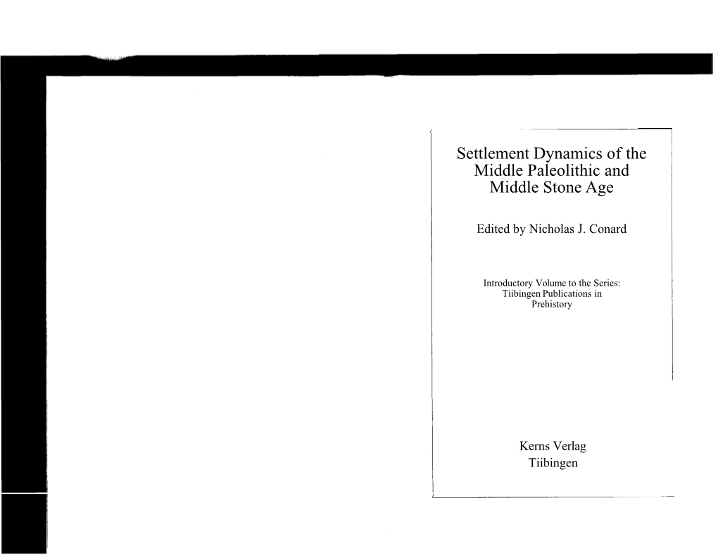 Settlement Dynamics of the Middle Paleolithic and Middle Stone Age