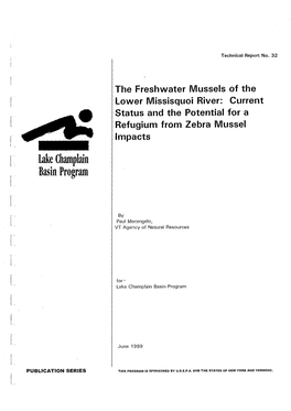 The Freshwater Mussels of the Lower Missisquoi River: Current Status and the Potential for a Refugium from Zebra Mussel Impacts