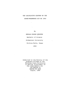 The Legislative History of the Burke-Wadsworth Act Of