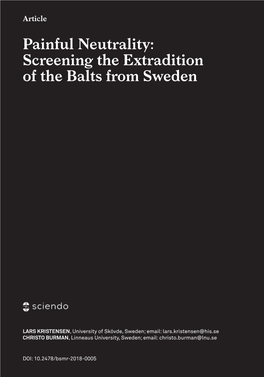 Screening the Extradition of the Balts from Sweden