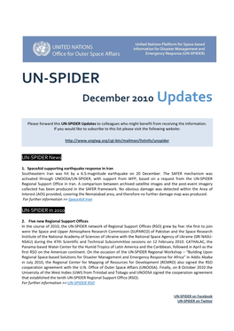 UN-SPIDER December 2010 Updates