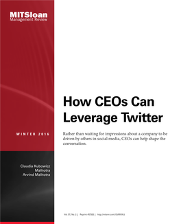 How Ceos Can Leverage Twitter