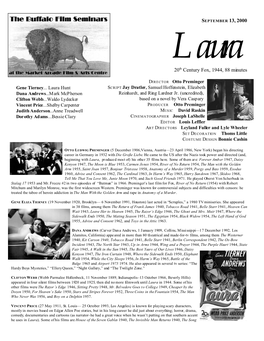 Laura 20Th Century Fox, 1944, 88 Minutes