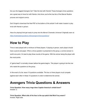 Avengers Trivia Questions Are a Great Way to Have Fun with Friends
