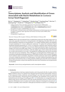Transcriptome Analysis and Identification of Genes Associated with Starch Metabolism in Castanea Henryi Seed (Fagaceae)