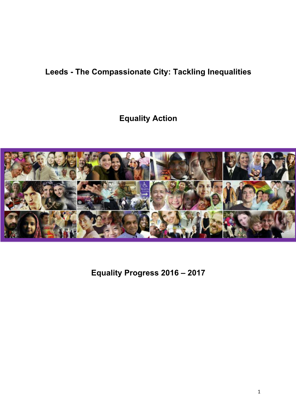 Tackling Inequalities Equality Action Equality Progress 2016