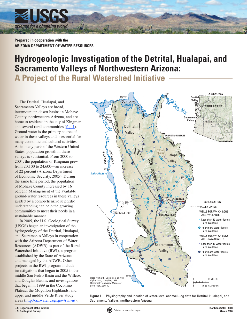 Hydrogeologic Investigation of the Detrital, Hualapai, and Sacramento Valleys of Northwestern Arizona: a Project of the Rural Watershed Initiative