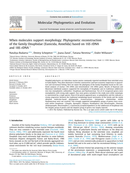 Phylogenetic Reconstruction of the Family Onuphidae