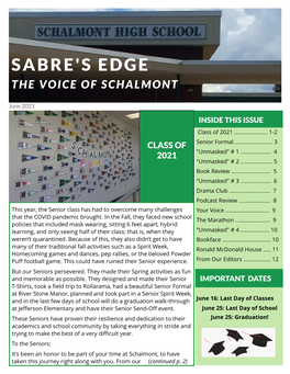The Sabre's Edge June 2021