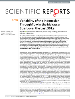 Variability of the Indonesian Throughflow in the Makassar Strait