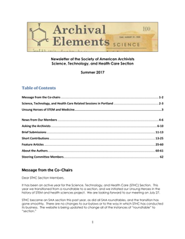 Table of Contents