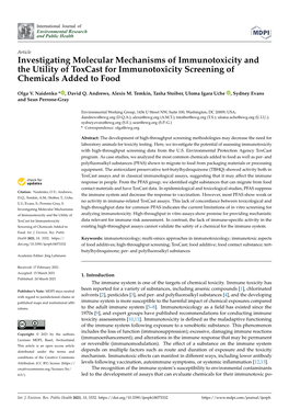 Investigating Molecular Mechanisms of Immunotoxicity and the Utility of Toxcast for Immunotoxicity Screening of Chemicals Added to Food