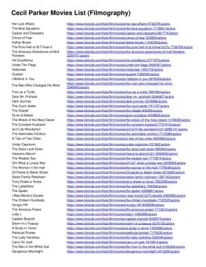 Cecil Parker Films and Movies (Filmography) List
