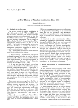 A Brief History of Weather Modification Since 1946 1