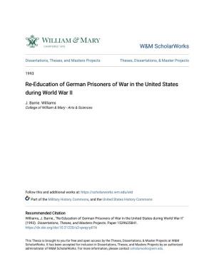 Re-Education of German Prisoners of War in the United States During World War II