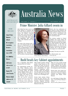 Prime Minister Julia Gillard Sworn In