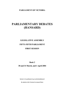 Book 2 30 and 31 March, and 1 April 2004