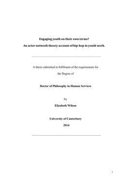 An Actor-Network Theory Account of Hip-Hop in Youth Work. a Thesis