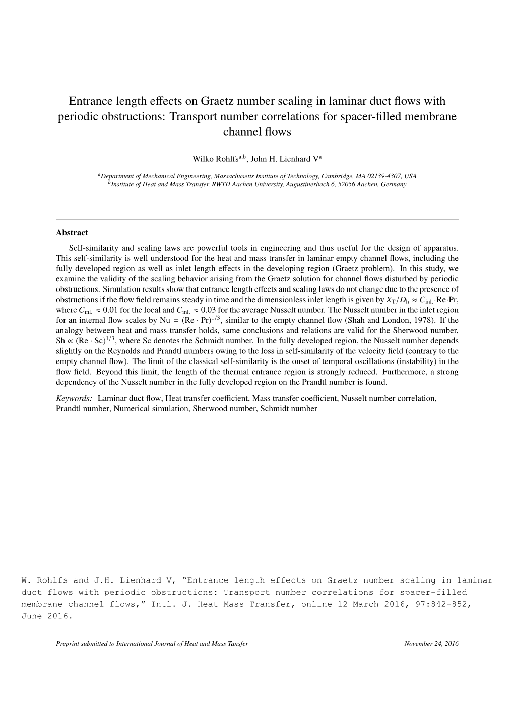 Entrance Length Effects on Graetz Number Scaling in Laminar Duct