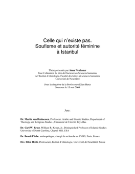 Celle Qui N'existe Pas. Soufisme Et Autorité Féminine À Istanbul