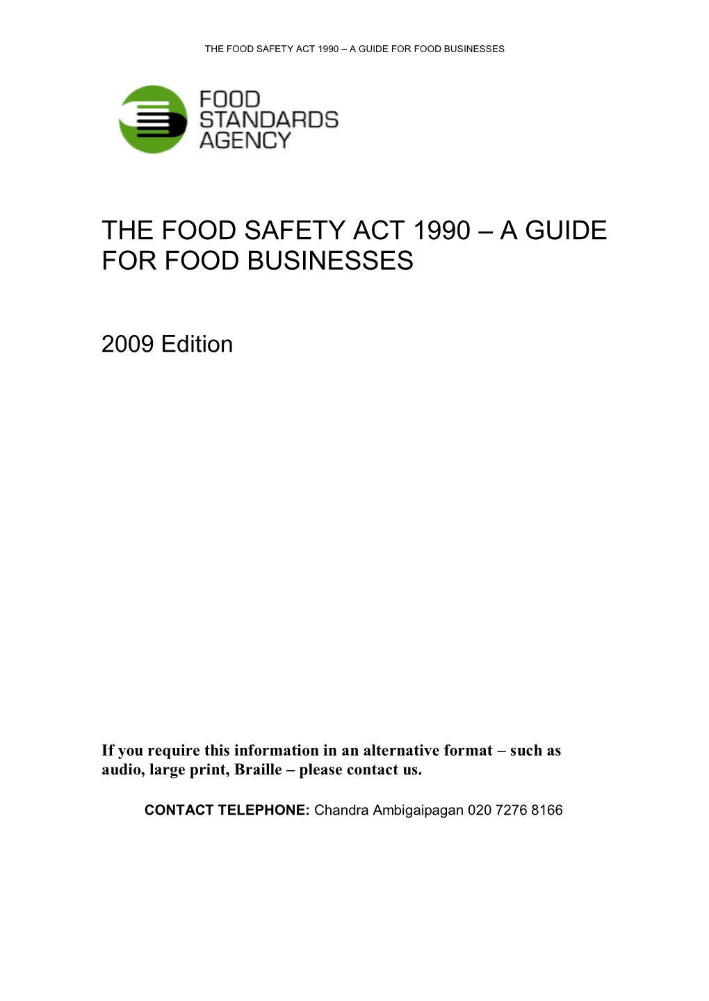 View Food Safety Act 1990