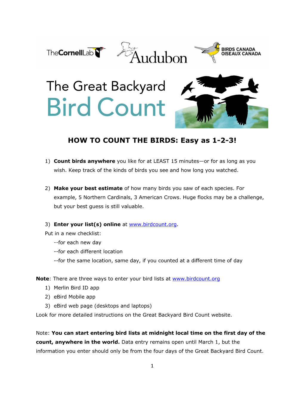 HOW to COUNT the BIRDS: Easy As 1-2-3!