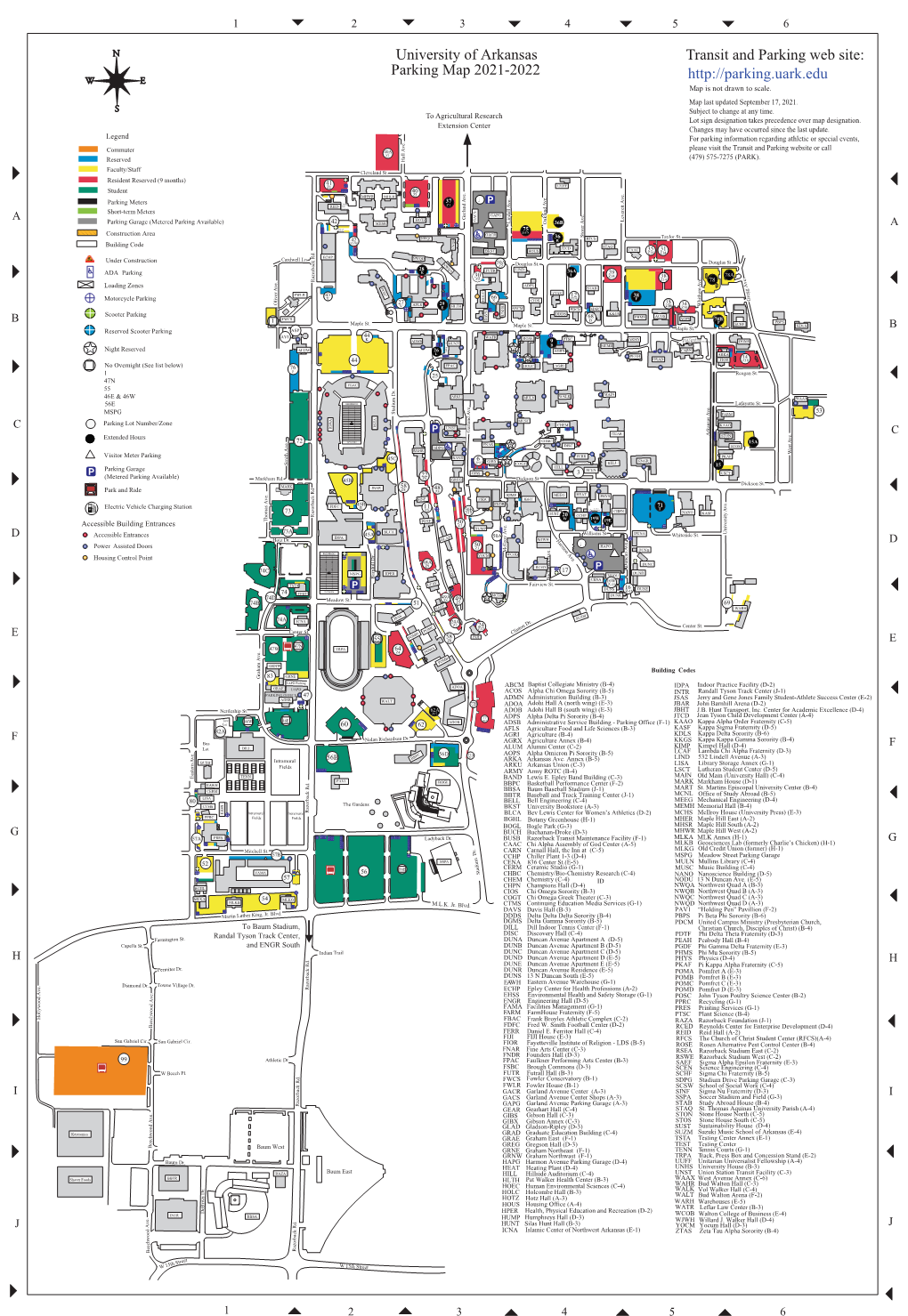 Parking Web Site: Parking Map 2021-2022 Map Is Not Drawn to Scale