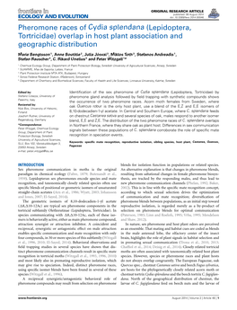 Pheromone Races of Cydia Splendana (Lepidoptera, Tortricidae) Overlap in Host Plant Association and Geographic Distribution