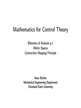 Mathematics for Control Theory