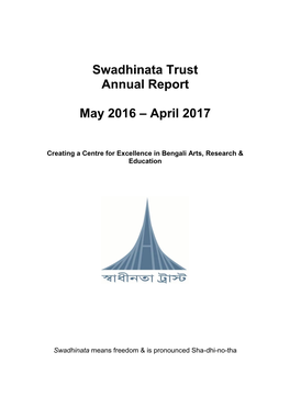 Swadhinata Trust Annual Report, May 2008 – April 2009