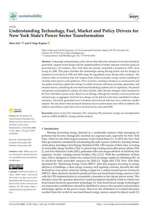 Understanding Technology, Fuel, Market and Policy Drivers for New York State’S Power Sector Transformation