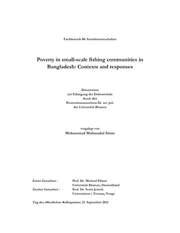 Poverty in Small-Scale Fishing Communities in Bangladesh
