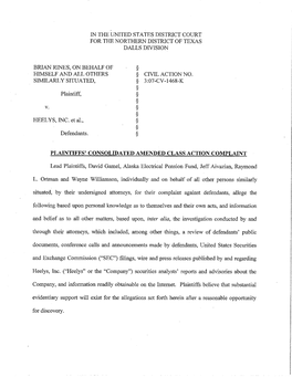 Brian Rines, Et Al. V. Heelys, Inc., Et Al. 07-CV-01468-Plaintiffs