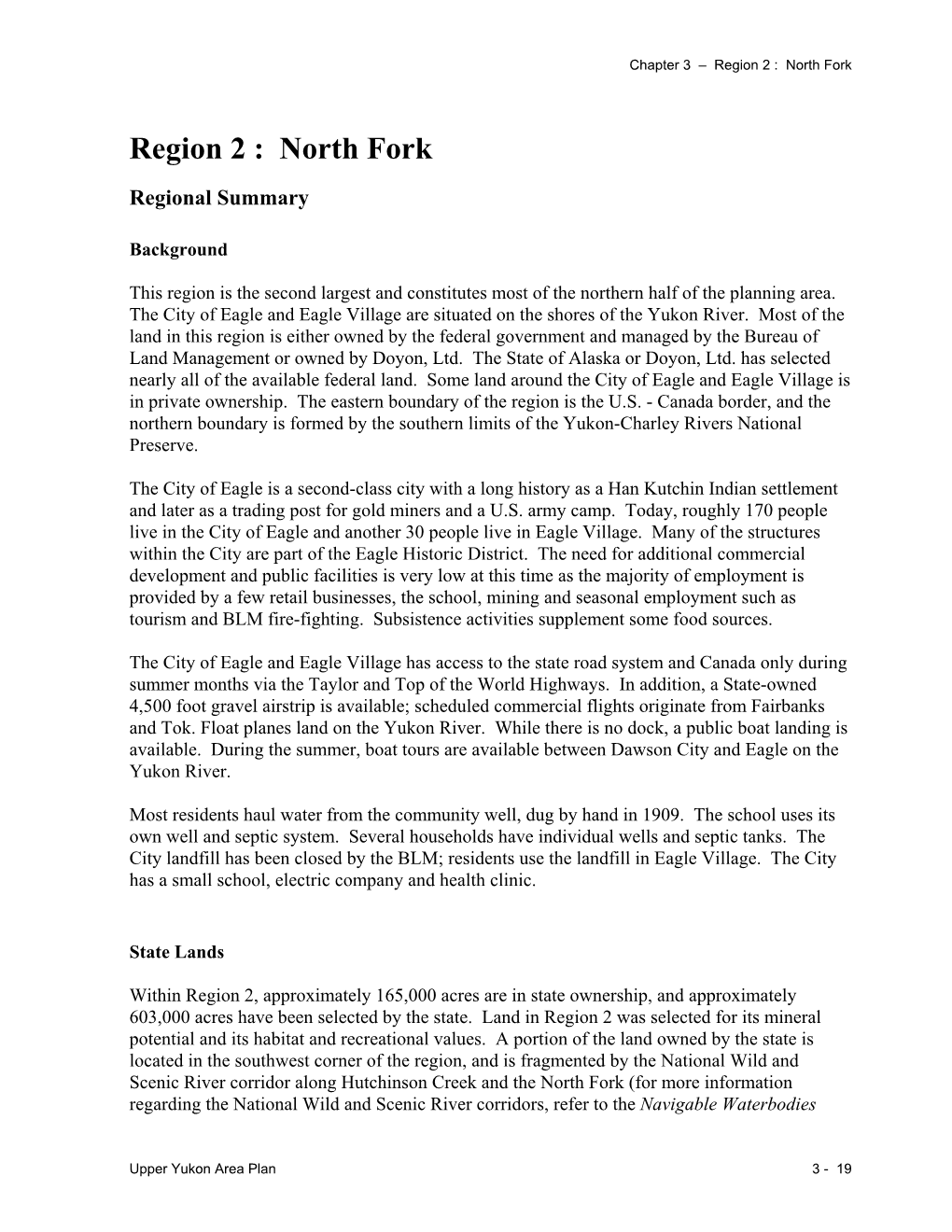 Chapter 3 – Region 2 : North Fork