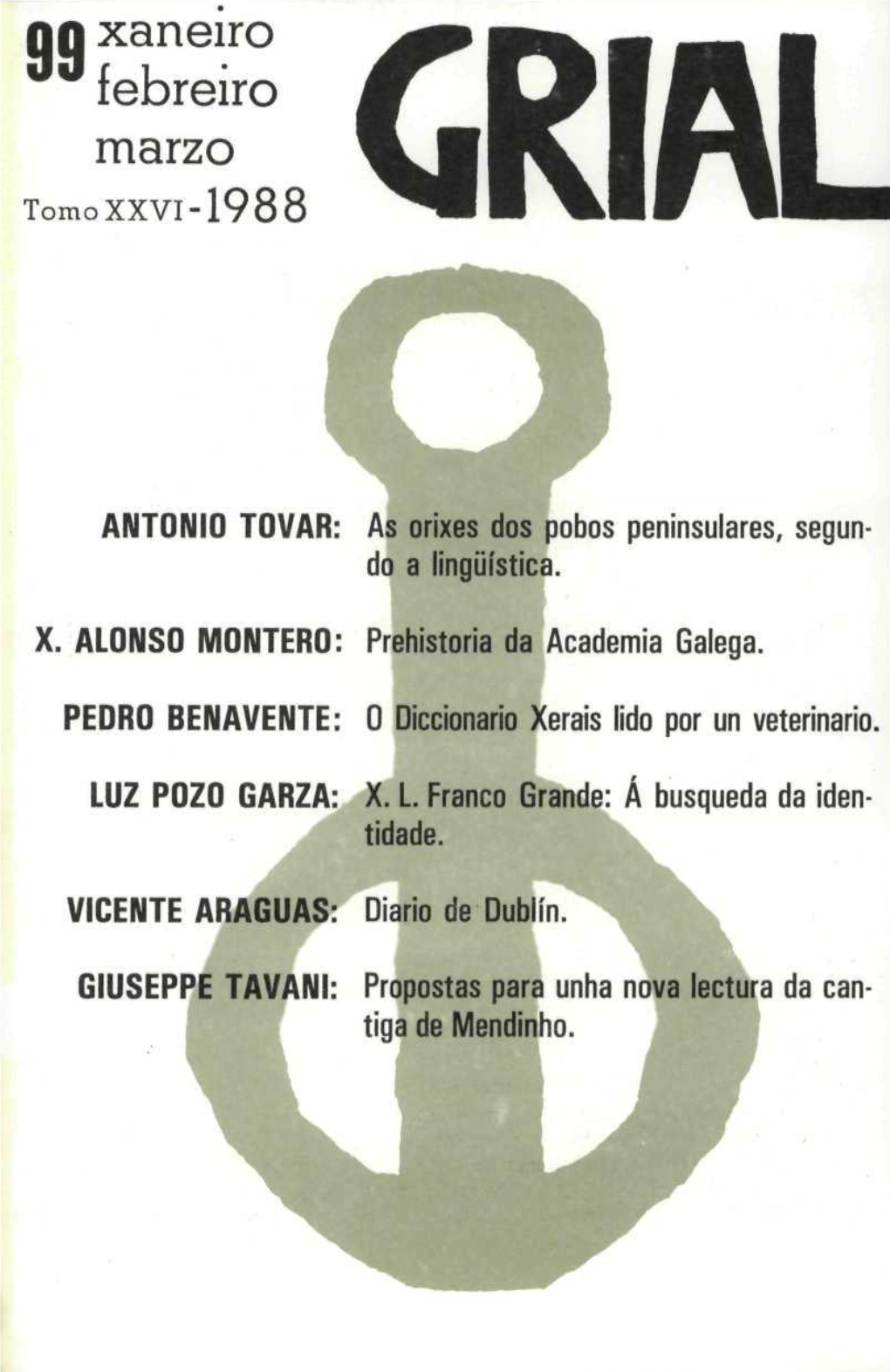 Grial : Revista Galega De Cultura. Núm. 99, 1988