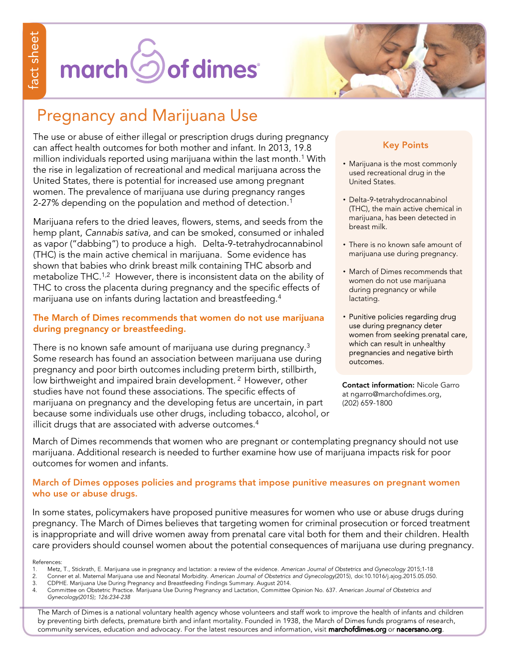 Pregnancy and Marijuana Use Community Services, Education and Advocacy