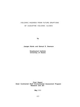 Volcanic Hazards from Future Eruptions Of