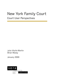 New York Family Court: Court User Perspectives