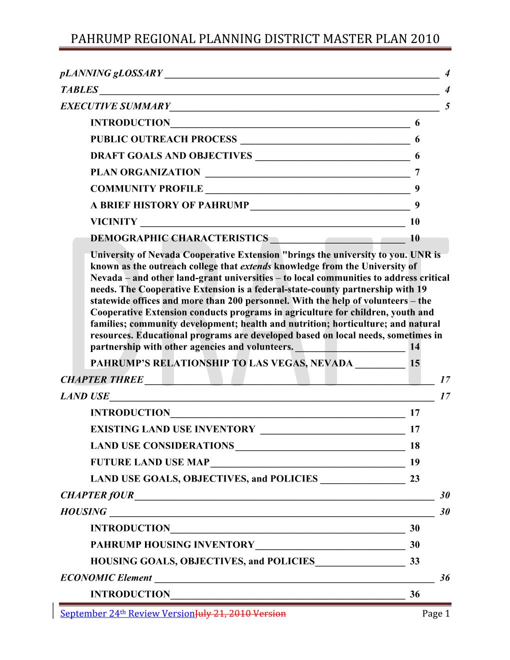 Pahrump Regional Planning District Master Plan 2010