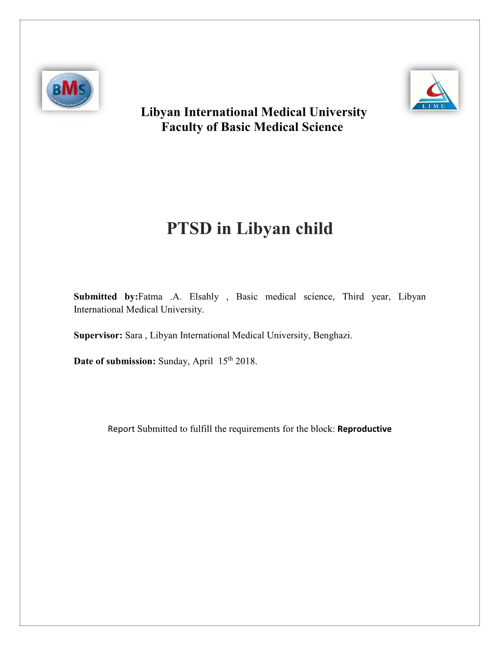 PTSD in Libyan Child