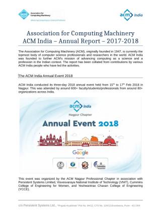 Annual Report – 2017-2018
