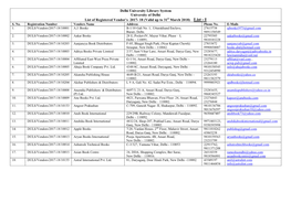 Valid up to 31St March 2018) List - I S